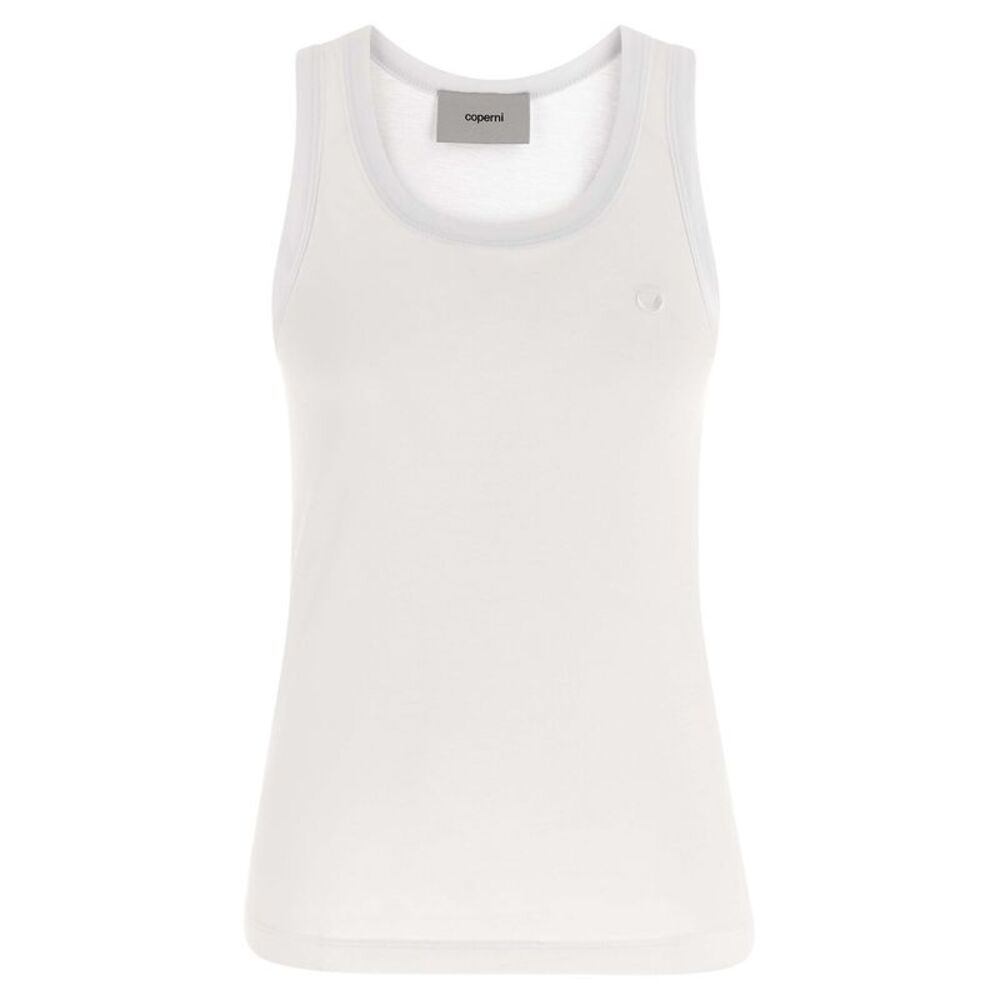 Coperni White Cotton Sleeveles Women's T-Shirt